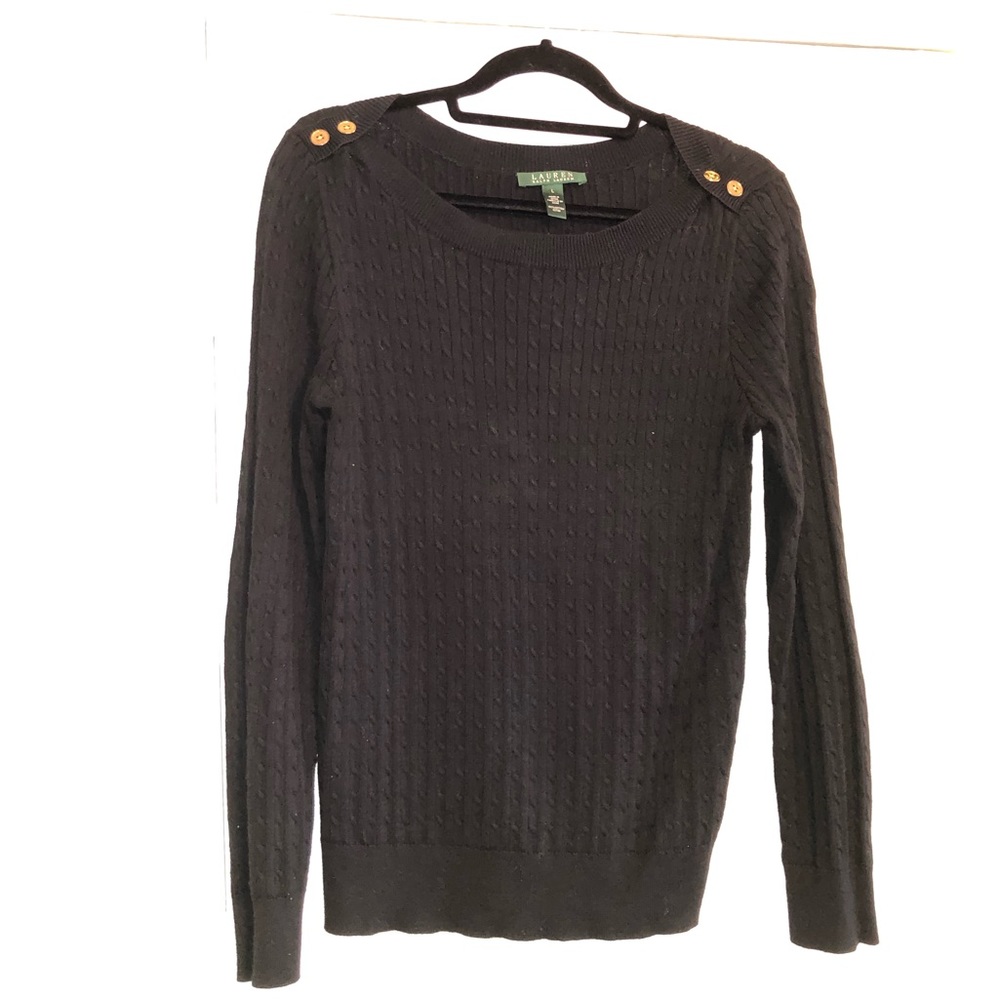 Black Ralph Lauren cable knit sweater